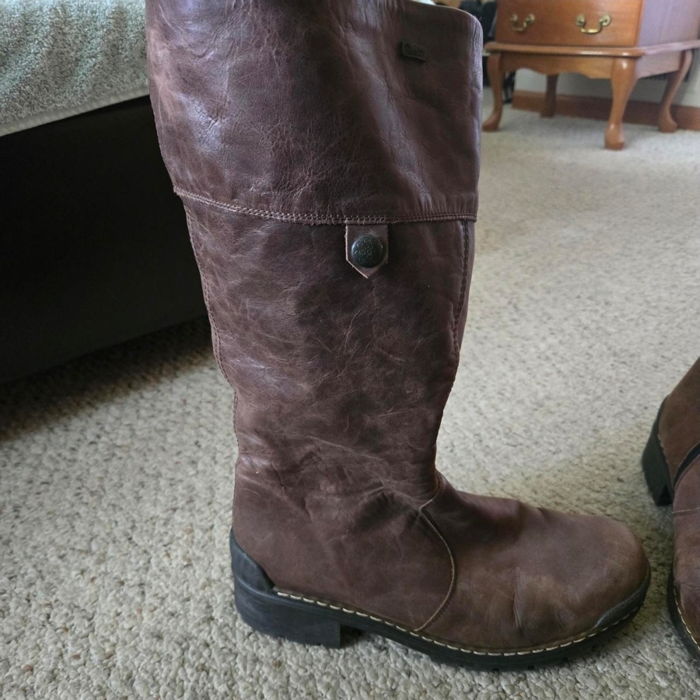 Women's Brown Leather Boots Reiker